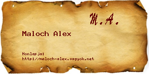 Maloch Alex névjegykártya